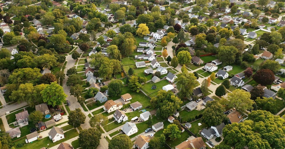 Suburban single-family home neighborhood